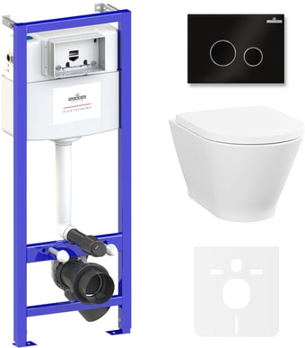 Унитаз Lavinia Boho Relfix Elegant Rimless 6 в 1 87561070 (черное стекло) - изображение в каталоге