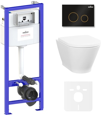 Унитаз Lavinia Boho Relfix Elegant Rimless 6 в 1 87561082 (черный/золотой пластик) - изображение в каталоге