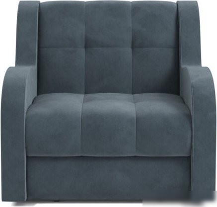 Кресло-кровать Мебель-АРС Барон НПБ (велюр, серый/синий HB-178/26)