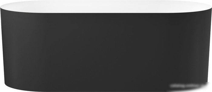 Ванна Wellsee Chalice Perfection 166x77 230603003 (отдельностоящая ванна белый глянец/мат. черн., экран, ножки, сифон-автомат матовый черный) - фото товара