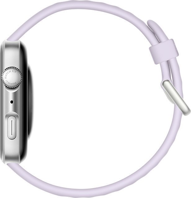 Умные часы Huawei Watch FIT 4 (серебристый, с сиреневым силиконовым ремешком, международная версия) – фото товара