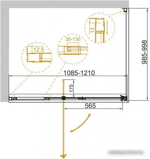 Душевой уголок Cezares VARIANTE-AH-1-110/120-100-C-Cr - фото товара