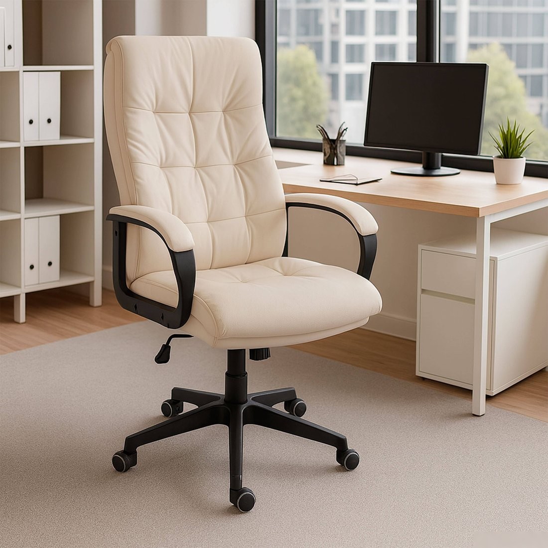 Офисное кресло AksHome Bunny (ткань, кремовый) – фото товара