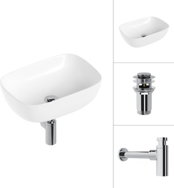 Умывальник Lauter 21493A + клапан 21190CH + сифон 21635CH (хром) - изображение в каталоге