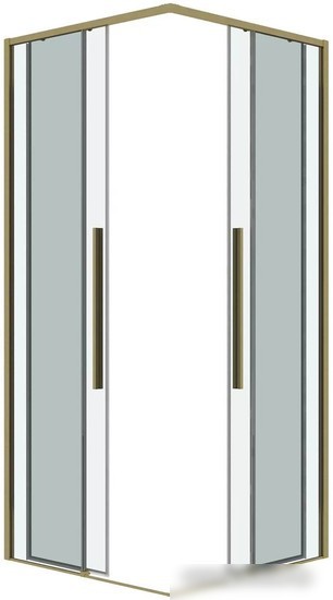 Душевой уголок Grossman Galaxy 100x100x195 300.K33.01.1010.32.00 (золото сатин/прозрачное стекло) - фото товара