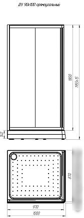 Душевой уголок Radomir 90x100 L 1-03-1-1-0-1210 (прозрачное стекло) - фото товара