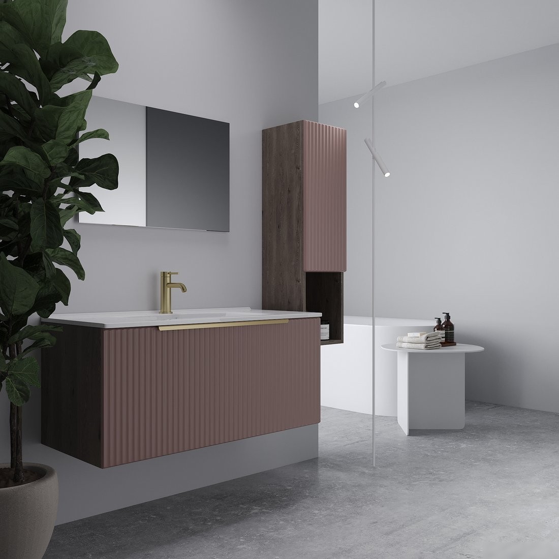 ЗОВ Тумба под умывальник Дублин 100 DU100TSMFR (флавио античная роза) – фото товара