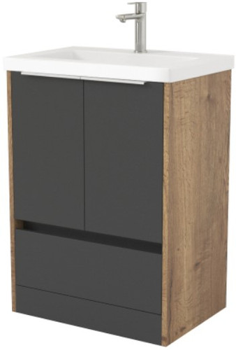 Дабер Тумба под умывальник 017 Тобага/Эридан/Артвин 60 Т17.6Т.0.22Б (дуб галифакс/серый/ручка белая) – изображение в каталоге
