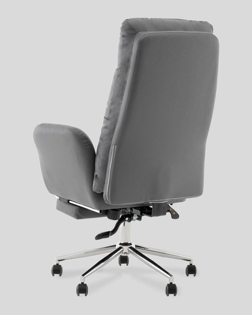 Офисное кресло TopChairs Solid с оттоманкой DD-004-OT серый – фото товара