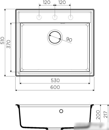 Кухонная мойка Omoikiri Daisen 60 SA - фото товара