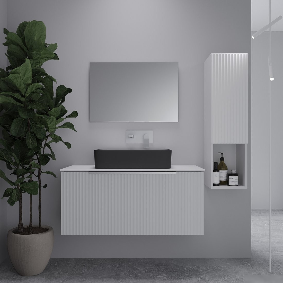 ЗОВ Тумба под умывальник Дублин 80 DU80LWMFW (флавио белый) – фото товара