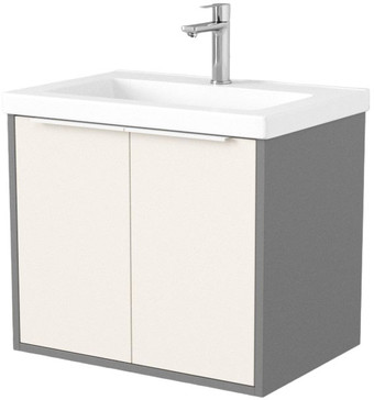 Дабер Тумба под умывальник 018 Тобага/Эридан/Артвин 60 Т18.6Т.0.19Б (бежевый/серый/ручка белая) – изображение в каталоге