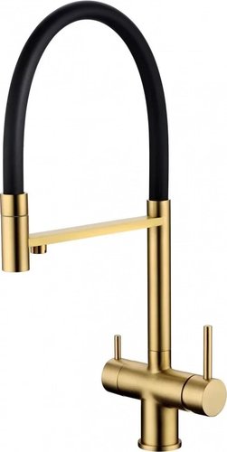 Смеситель Grocenberg GB4099 с гибким изливом (золото матовый) - изображение в каталоге