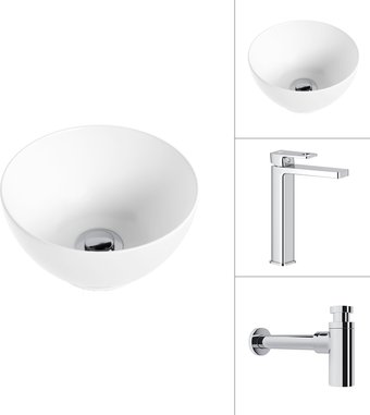 Умывальник Lauter 21601E + Cascade 21СК0655C с сифоном 21635CH (хром) - изображение в каталоге