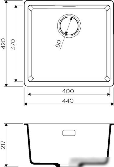 Кухонная мойка Omoikiri Kata 44-U BE - фото товара