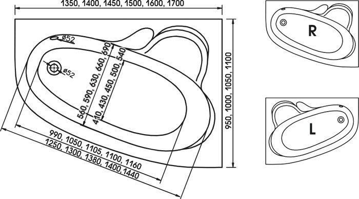 Ванна Relisan Ariadna (160x105) - фото товара