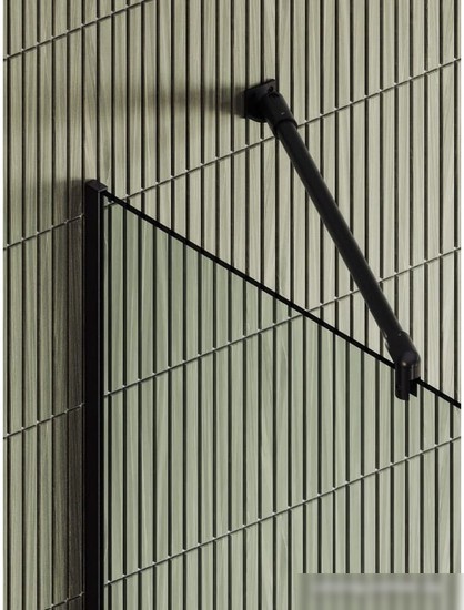 Душевая стенка MaybahGlass 195x79 MGD-726-6у (прозрачное стекло/черный) - фото товара