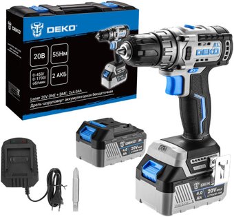 Дрель-шуруповерт Deko Loner 20V ONE+ 085-1004 (с 2-мя АКБ, кейс) – изображение в каталоге