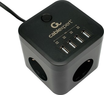 Сетевой фильтр Cablexpert CUBE-3-U4-B-1.5 – изображение в каталоге