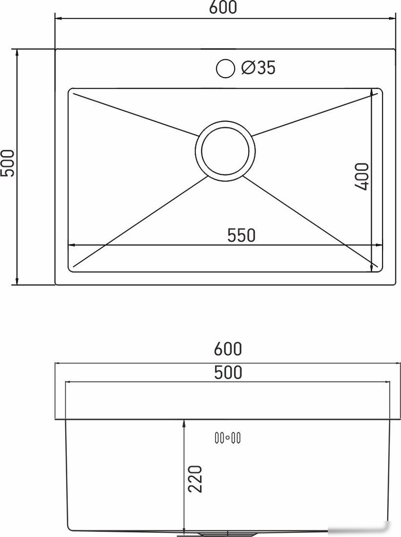 Кухонная мойка Mixline Pro 555135 (бронза, с сифоном) - фото товара