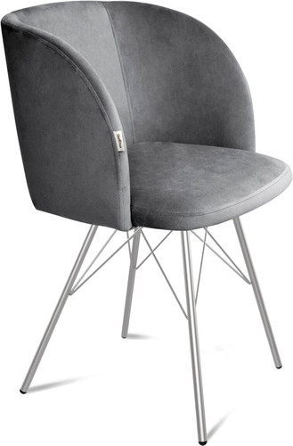 Стул с подлокотниками Sheffilton SHT-ST33/S37 (угольно-серый/хром лак) – изображение в каталоге