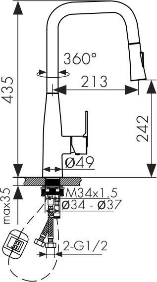 Смеситель Kaiser Claro 22144-24 (белый) - фото товара