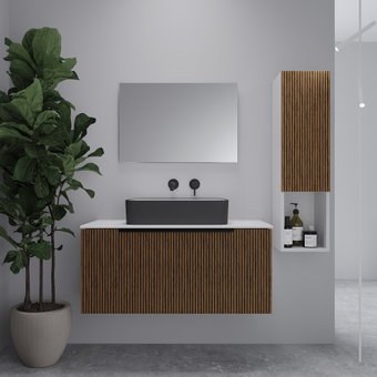 ЗОВ Тумба под умывальник Дублин 100 DU100LWMRM (белый тростник) – изображение в каталоге