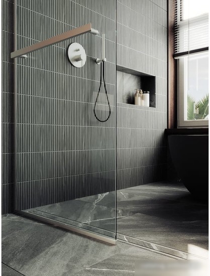 Душевая стенка MaybahGlass 195x79 MGD-726-5у (прозрачное стекло/хром матовый) - фото товара