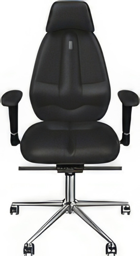 Кресло Kulik System Classic (азур, черный с подголовником) – изображение в каталоге