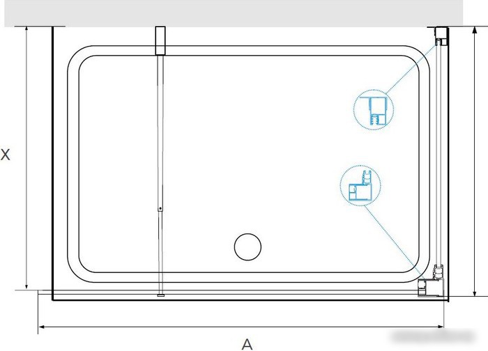 Душевой уголок RGW WA-05-1B (WA-02B+Z-060-2B) 351005198-14 90x80 (черный/прозрачное стекло) - фото товара