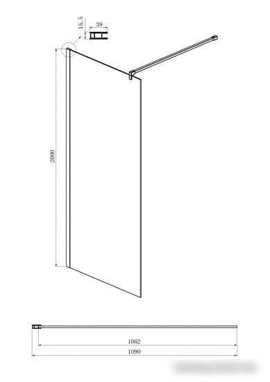 Душевая стенка Ambassador Walk-In 15034126 110 - фото товара