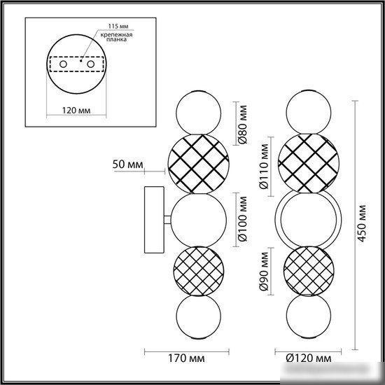 Бра Odeon Light Crystal 5007/7WL – фото товара