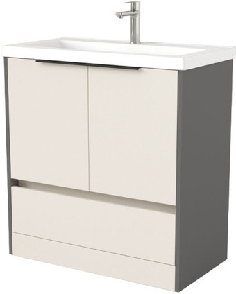 Дабер Тумба под умывальник 017 Тобага/Эридан 80 Т17.8Т.0.19Ч (бежевый/серый/ручка черная) – изображение в каталоге