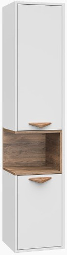 Brevita Шкаф-пенал для ванной Bergen 35 BER-05035-01-19-ПоП (белый/темное дерево) – изображение в каталоге