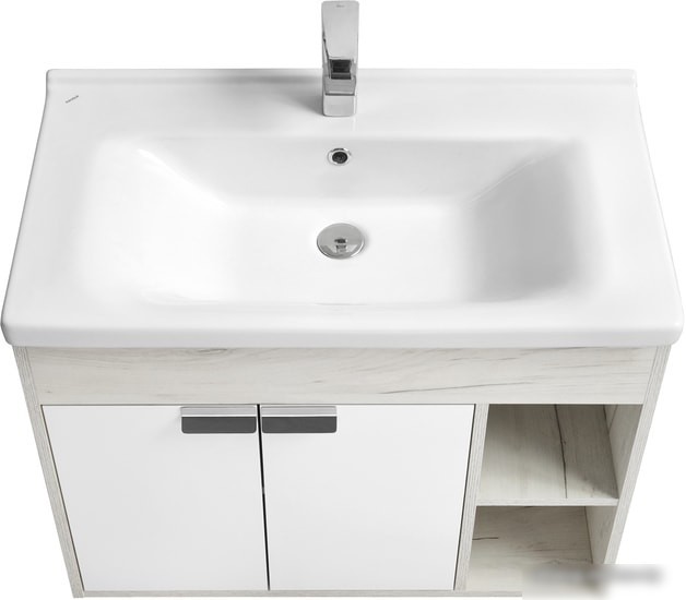 Акватон Тумба под умывальник Флай 80 1A237401FAX10 (дуб белый/дуб крафт) – фото товара