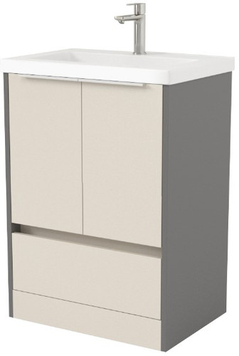 Дабер Тумба под умывальник 017 Тобага/Эридан/Артвин 60 Т17.6Т.0.19Б (бежевый/серый/ручка белая) – изображение в каталоге