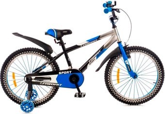 Детский велосипед Favorit Sport 20 SPT-20BL2 (черный/синий) – изображение в каталоге