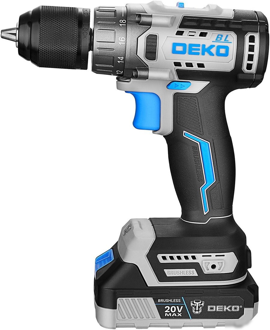 Дрель-шуруповерт Deko ZKCD20V One+ 084-1003 (с 2-мя АКБ, кейс) – фото товара