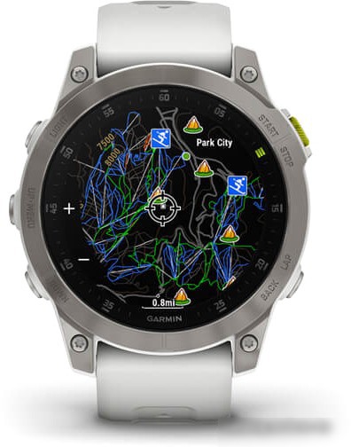 Умные часы Garmin Epix Sapphire Gen 2 (серебристый титан/белый) – фото товара