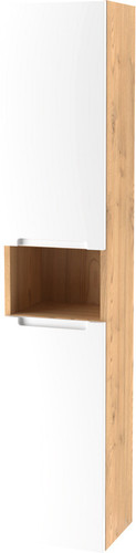 ЗОВ Шкаф-пенал для ванной Дион 150 DP150LHO0M9003MKV5 (белый матовый/дуб) – изображение в каталоге