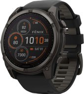 Умные часы Garmin Fenix 8 Solar, Sapphire 51мм (титановый угольно-серый с DLC-покрытием и черным ремешком) – изображение в каталоге