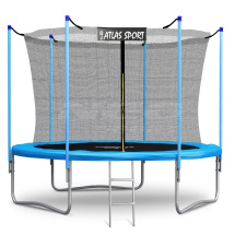 Батут Atlas Sport 252 см (8ft) с внутренней сеткой и лестницей BLUE