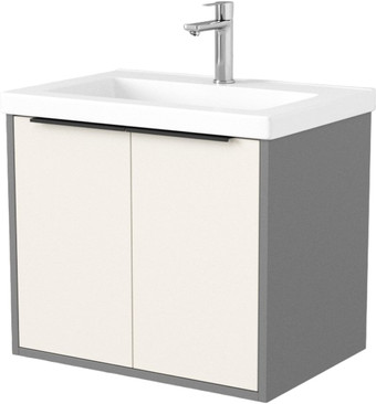 Дабер Тумба под умывальник 018 Тобага/Эридан 80 Т18.8Т.0.19Ч (бежевый/серый/ручка черная) – изображение в каталоге