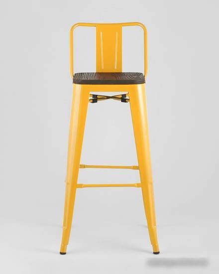 Стул Stool Group Tolix со спинкой YD-H765E-W LG-06 (желтый глянцевый/темное дерево) – фото товара