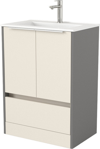 Дабер Тумба под умывальник 017 70 Т17.7.0.19Б (бежевый/серый/ручка белая) – изображение в каталоге