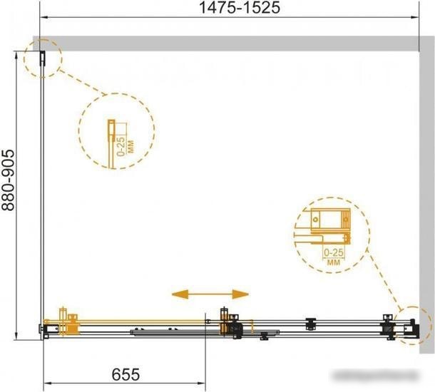 Душевой уголок Cezares STYLUS-SOFT-AH-1-150/90-C-Cr - фото товара