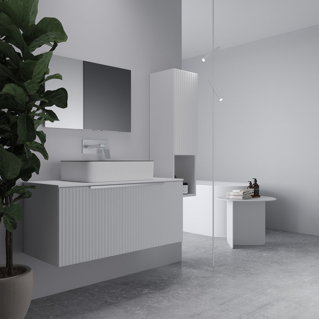 ЗОВ Тумба под умывальник Дублин 80 DU80LWMFW (флавио белый) – фото товара