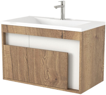 Дабер Тумба под умывальник 016 Тобага/Эридан 80 Т16.8Т.0.21_light (с подсветкой, дуб галифакс/белый) – изображение в каталоге