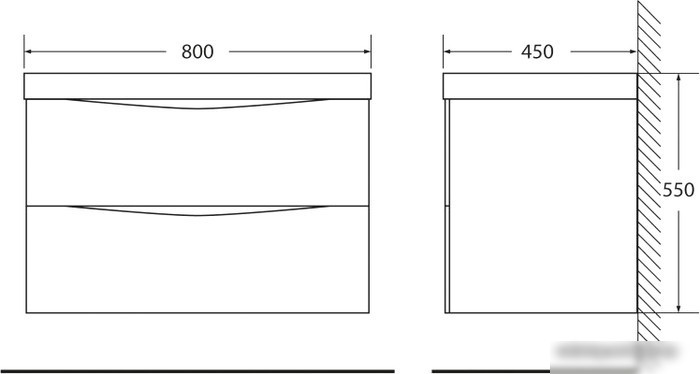 BelBagno Тумба под умывальник Marino-800-2C-SO-BL-P (bianco lucido) – фото товара