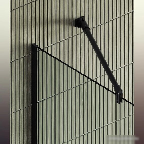 Душевая стенка MaybahGlass 195x79 MGD-695-6у (прозрачное стекло/черный) - фото товара